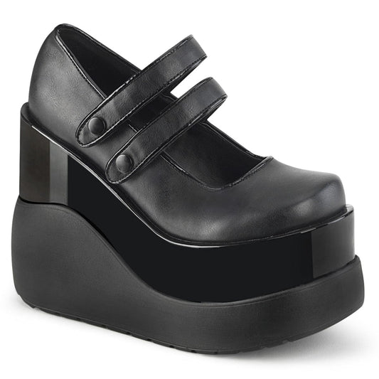 VOID-37 Black Vegan Leather-Patent Mary Janes Demonia US Size (Women's): 6