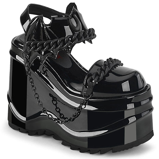 WAVE-20 Black Patent Sandal Demonia US Size (Women's): 6