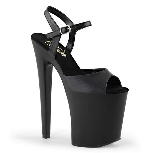 XTREME-809 Black Faux Leather/Black Matte Platform Sandal Pleaser US Size (Women's): 5