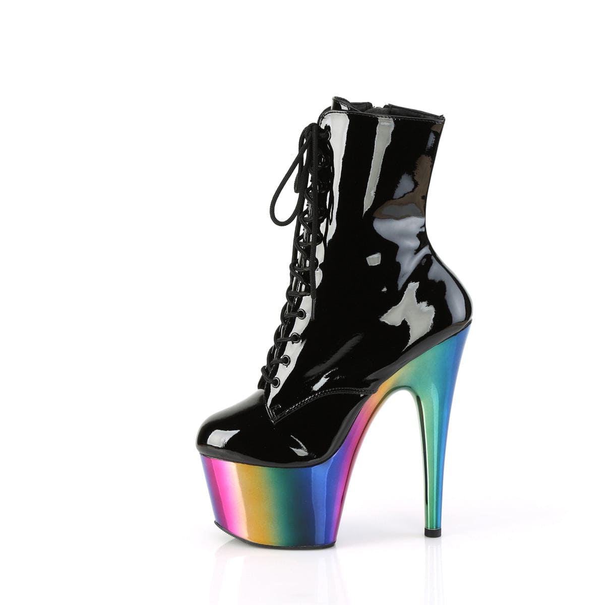 ADORE-1020RC Black Patent/Rainbow Chrome Ankle Boot Pleaser US Size (Women's): 5