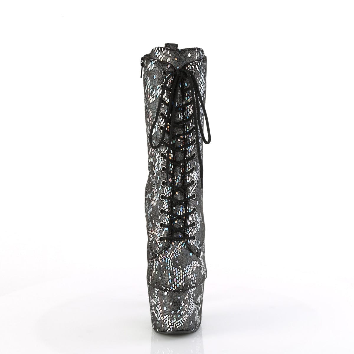 ADORE-1040S Platform Silver Metallic Hologram Snake Print Fabric/ Pleaser US Size (Women's): 5