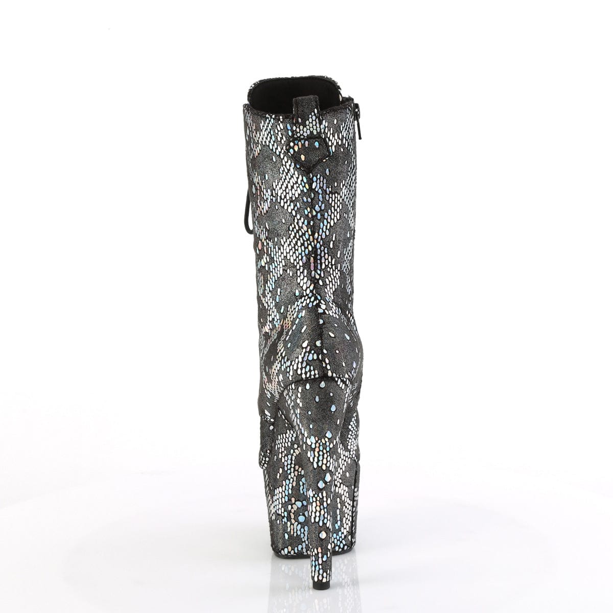 ADORE-1040S Platform Silver Metallic Hologram Snake Print Fabric/ Pleaser US Size (Women's): 5