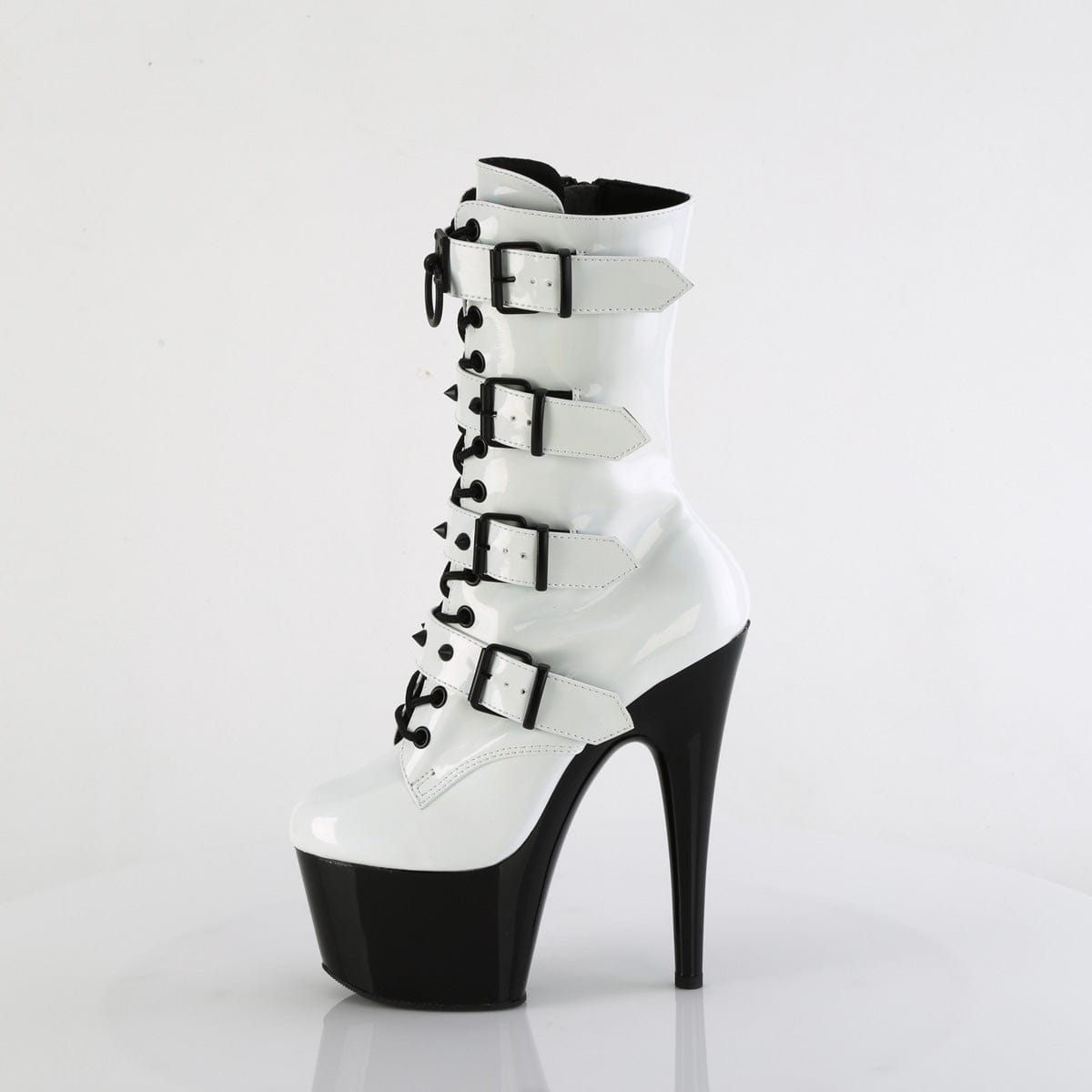 ADORE-1046TT White Hologram Patent/Black Pleaser US Size (Women's): 5