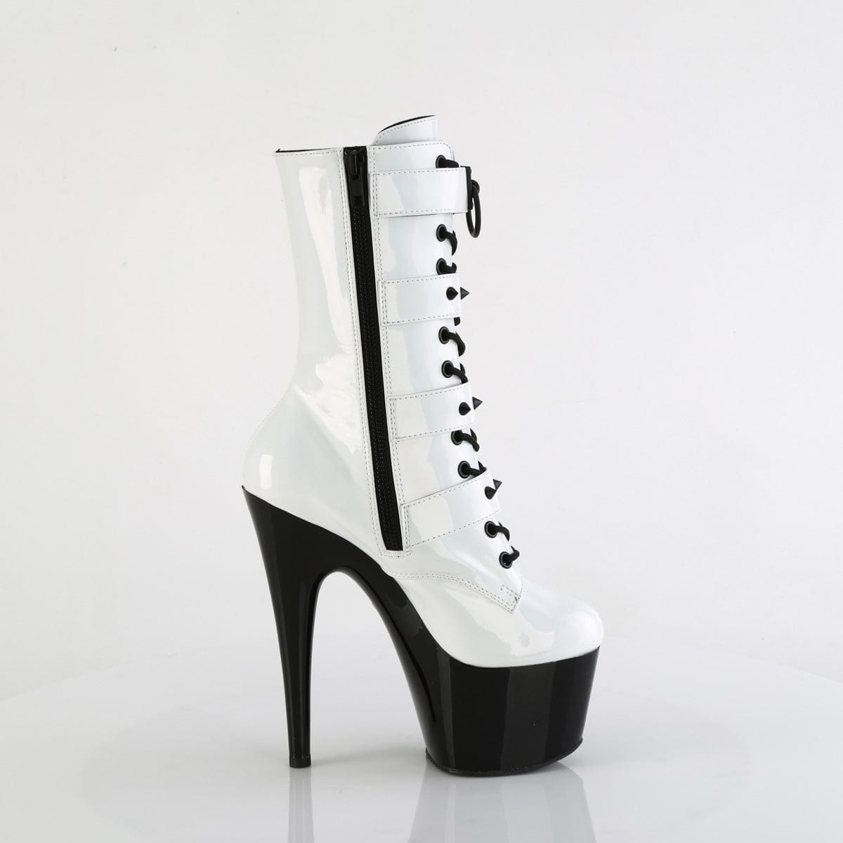 ADORE-1046TT White Hologram Patent/Black Pleaser US Size (Women's): 5