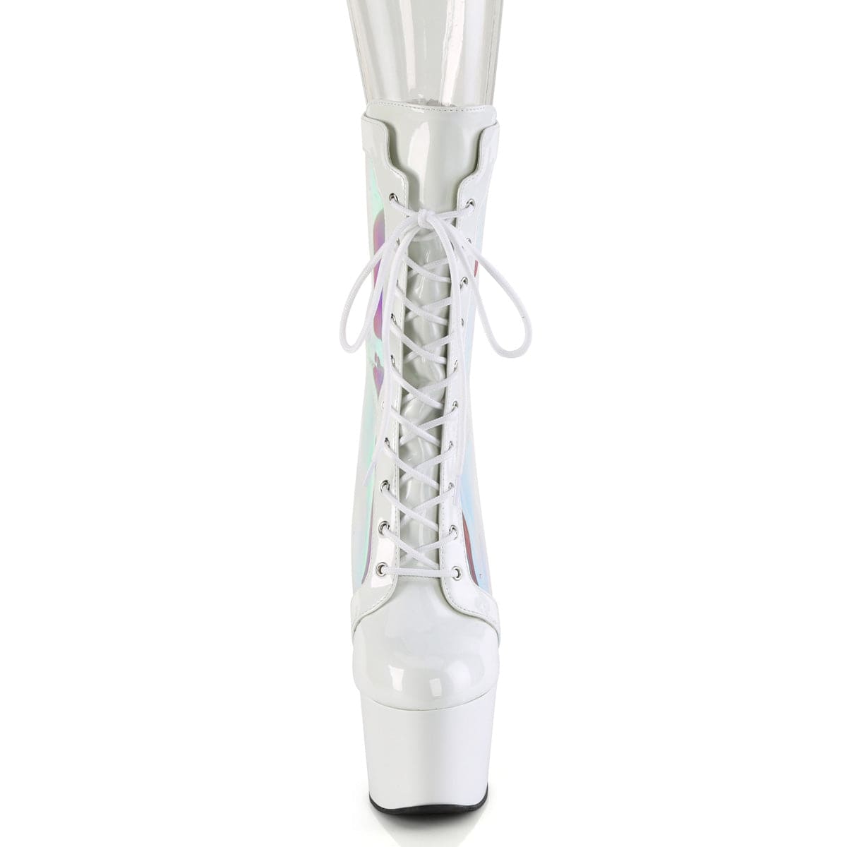 ADORE-1047 White Patent - Hologram/White Pleaser US Size (Women's): 5