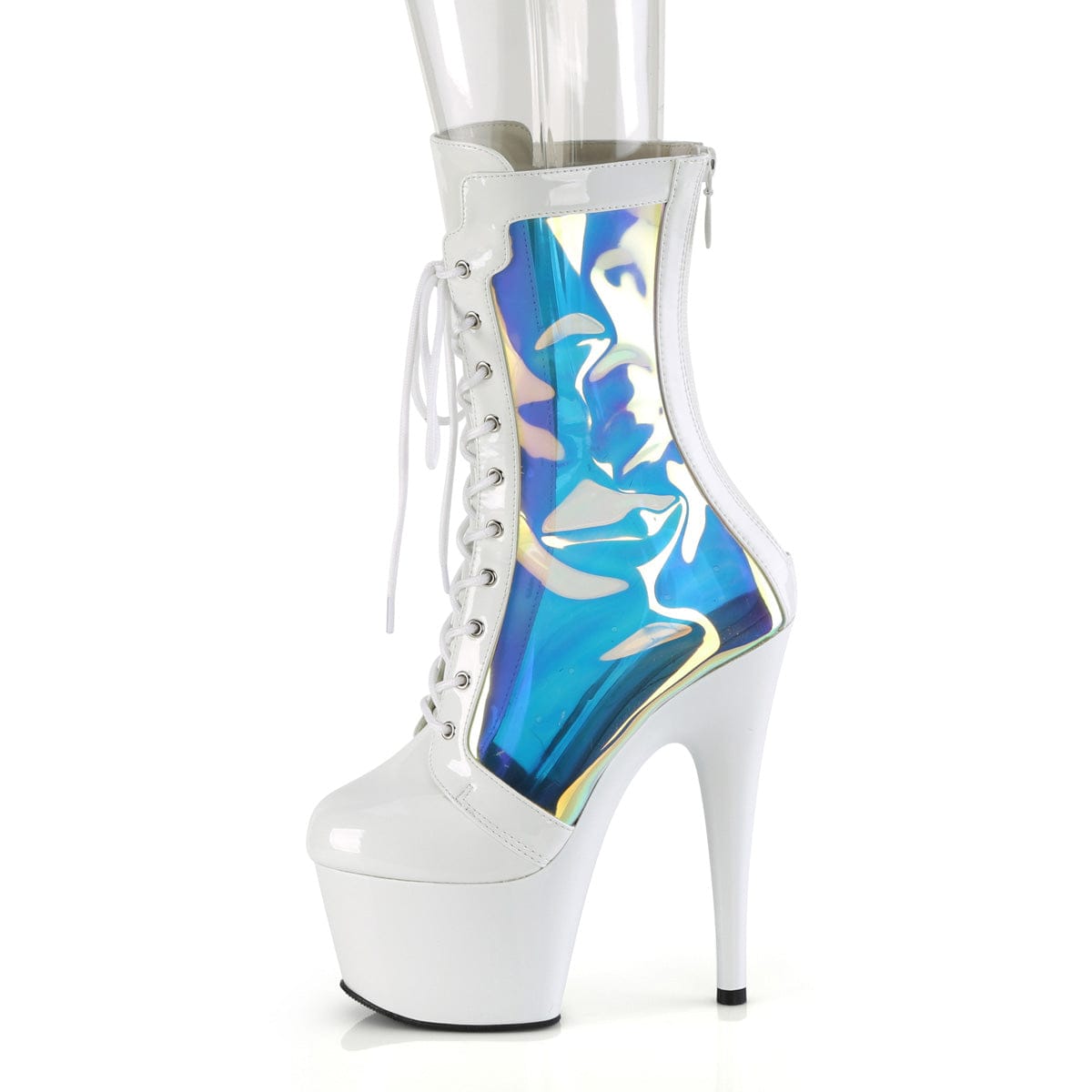 ADORE-1047 White Patent - Hologram/White Pleaser US Size (Women's): 5