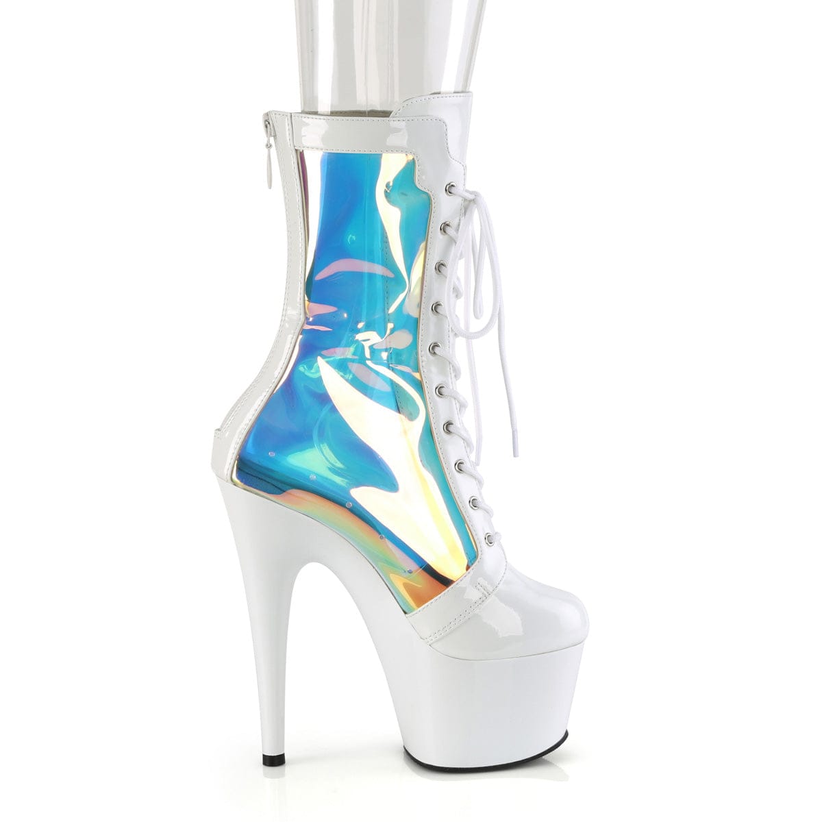 ADORE-1047 White Patent - Hologram/White Pleaser US Size (Women's): 5