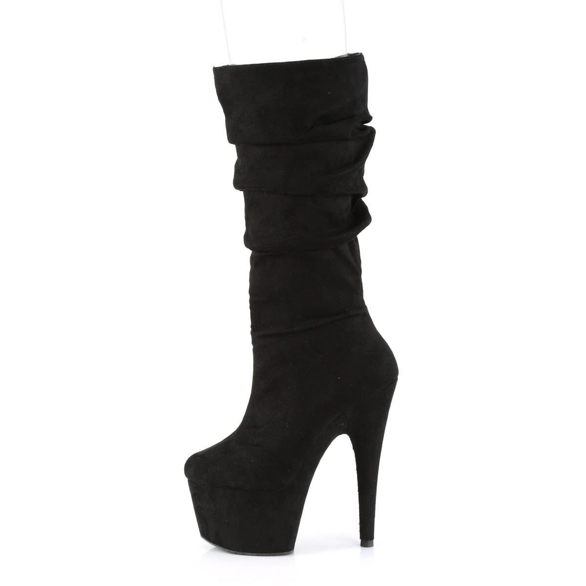 ADORE-1061 Black Faux Suede/Black Faux Suede Mid-Calf Boot Pleaser US Size (Women's): 5