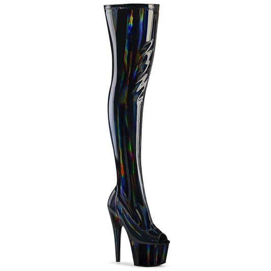 ADORE-3011HWR Black Stretch Hologram/Black Hologram Pleaser US Size (Women's): 5