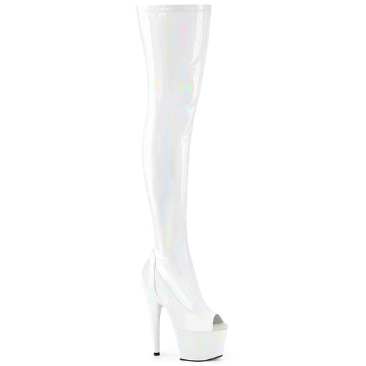 ADORE-3011HWR White Stretch Hologram/White Hologram Pleaser US Size (Women's): 5