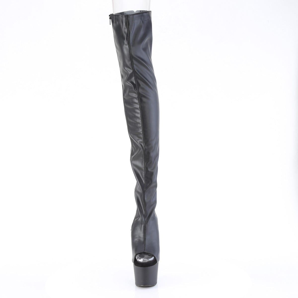 ADORE-3017 Black Stretch Faux Leather Pleaser US Size (Women's): 5