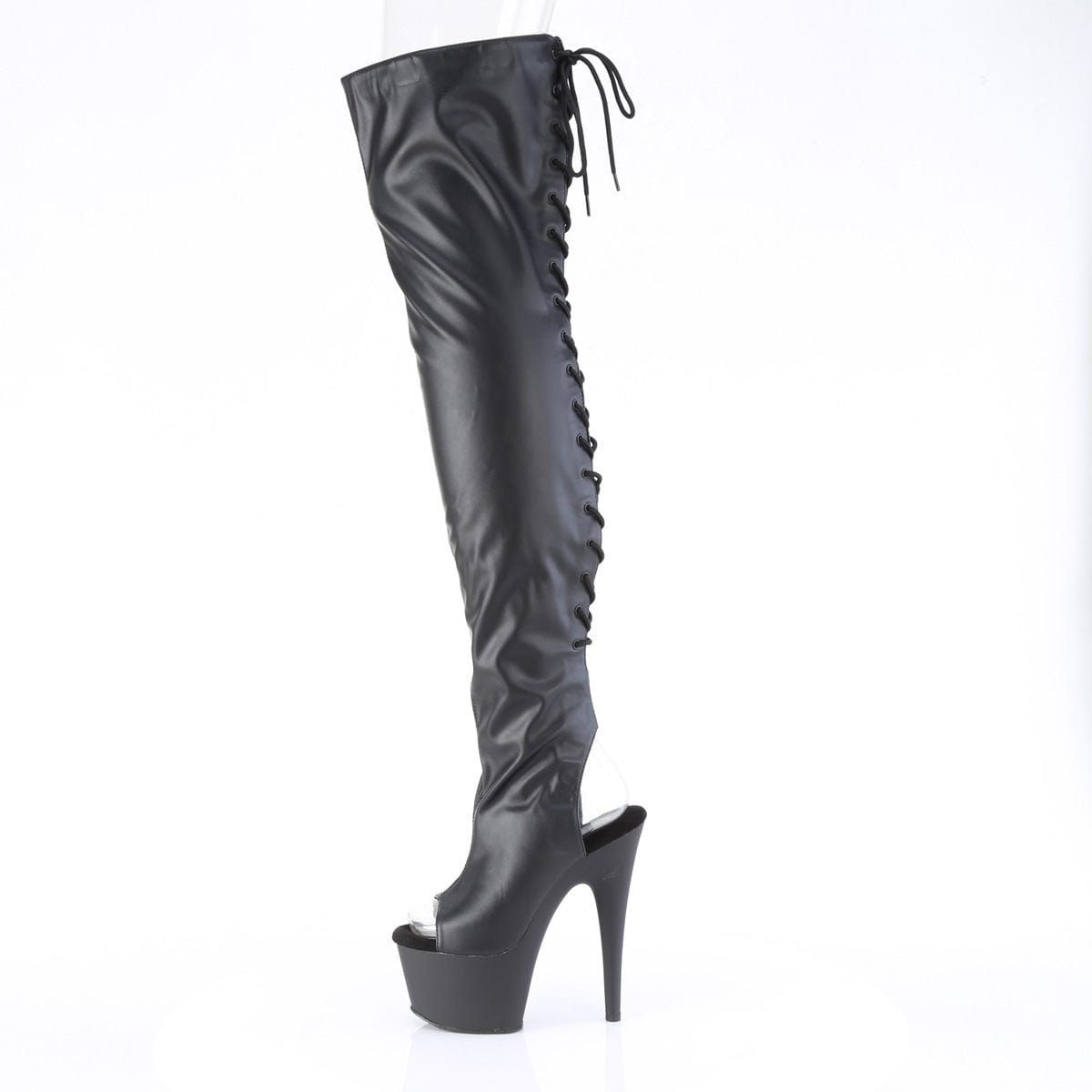 ADORE-3017 Black Stretch Faux Leather Pleaser US Size (Women's): 5