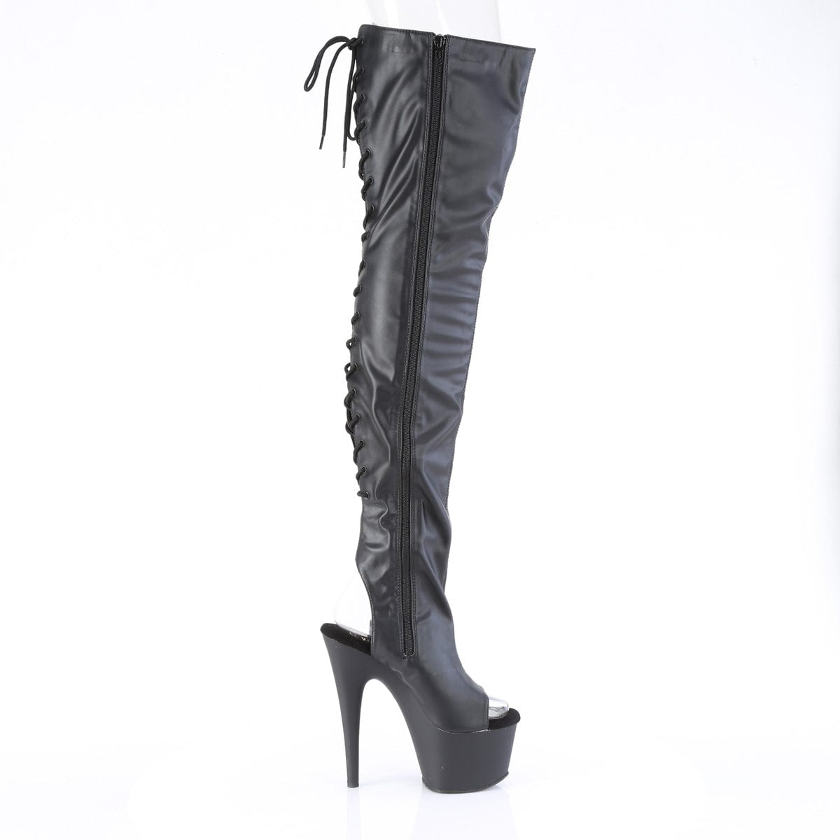 ADORE-3017 Black Stretch Faux Leather Pleaser US Size (Women's): 5