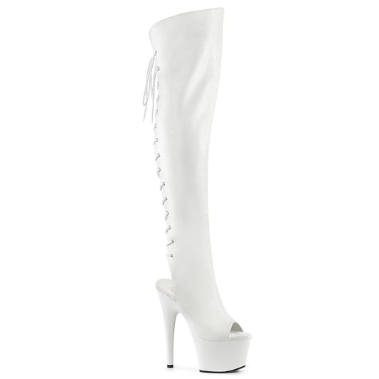 ADORE-3019 White Faux Leather/White Matte Pleaser US Size (Women's): 6