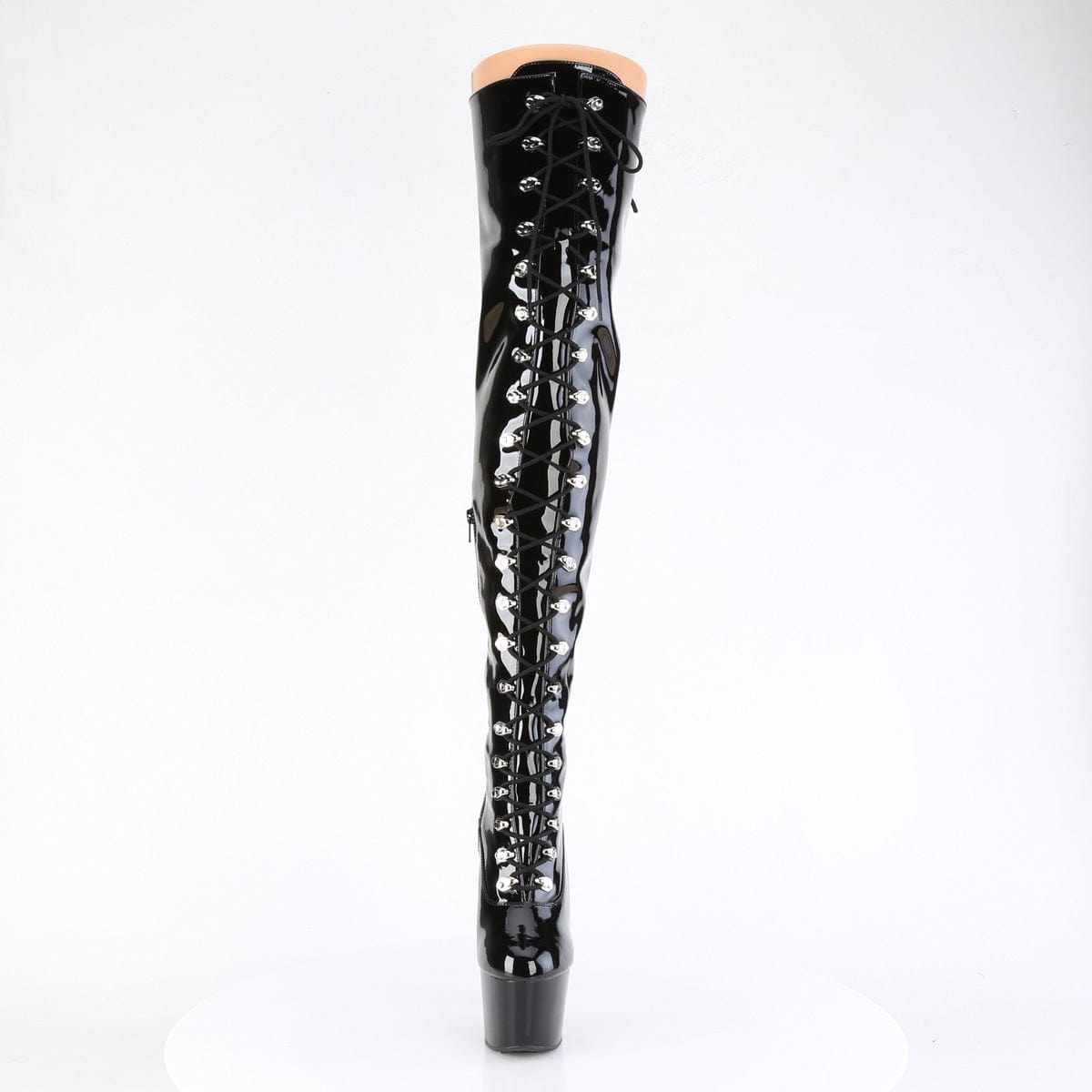 ADORE-3022 Black Stretch Patent/Black Pleaser US Size (Women's): 5