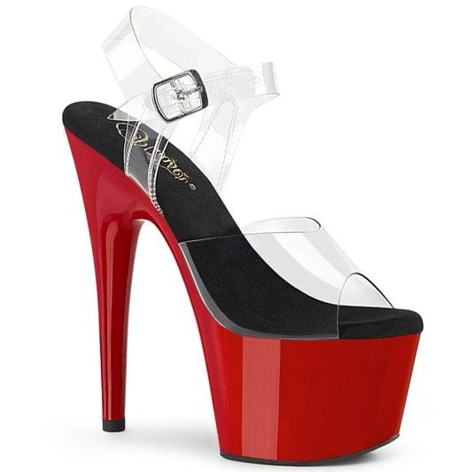 ADORE-708 Clear-Black/Red Pleaser US Size (Women's): 5