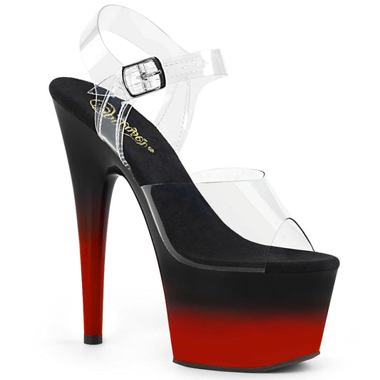 ADORE-708BR-H Clear/Black-Red Pleaser US Size (Women's): 5