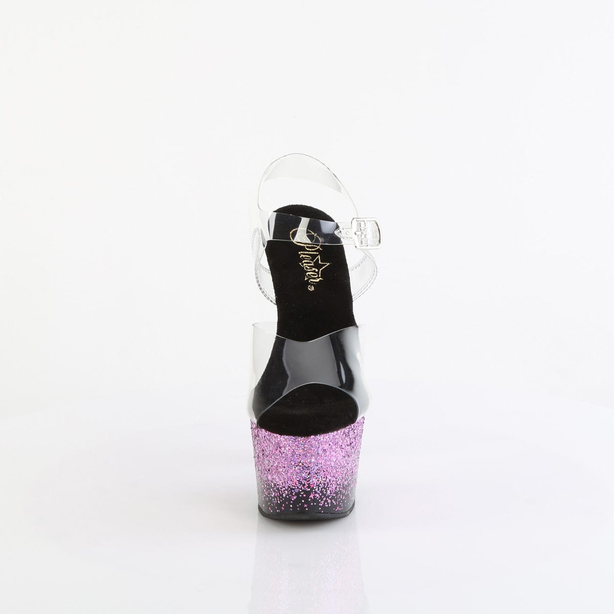 ADORE-708SS Clear/Black-Purple Multi Glitter Pleaser US Size (Women's): 5