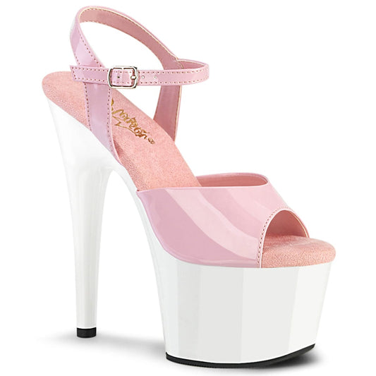 ADORE-709 Baby Pink Patent/White Pleaser US Size (Women's): 5