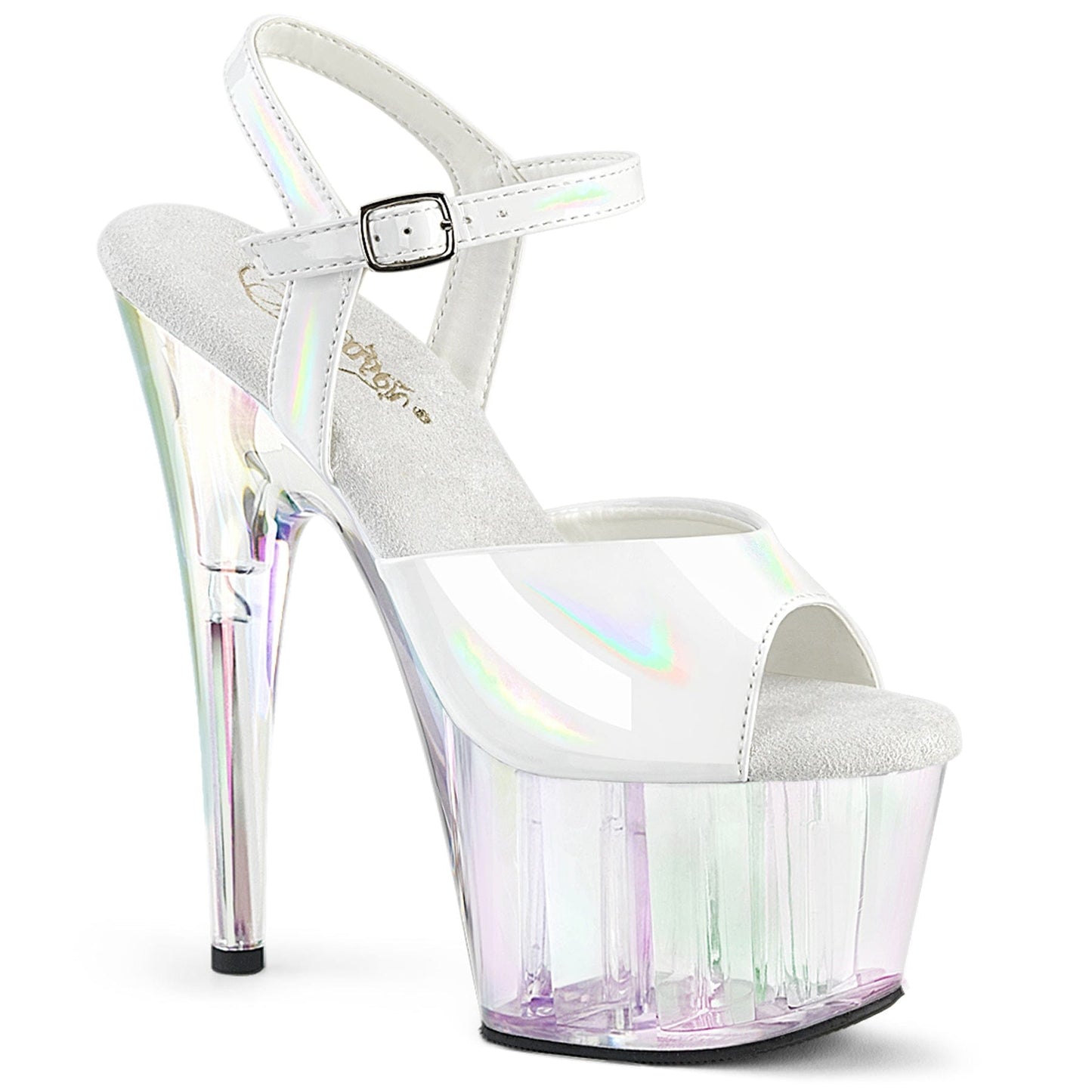 ADORE-709HT White Hologram/ Hologram Tinted Pleaser US Size (Women's): 5