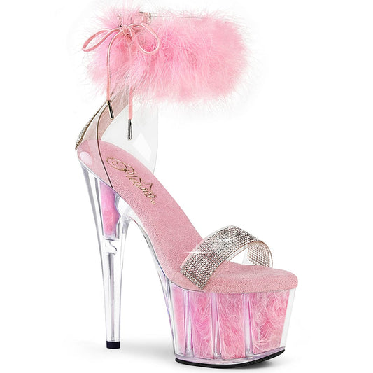 ADORE-727F Clear-Baby Pink Fur/M Pleaser US Size (Women's): 5