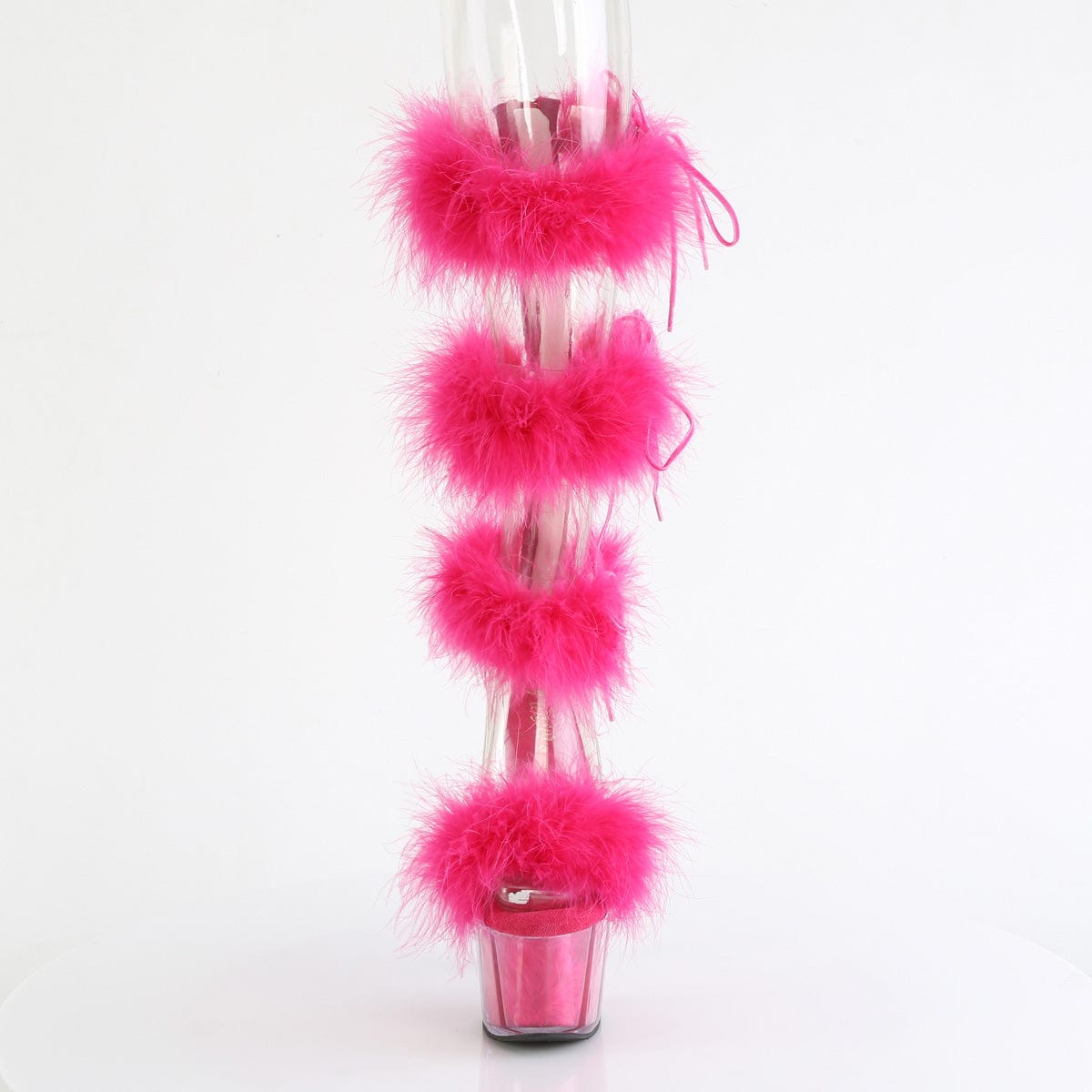 ADORE-728F Clear-Hot Pink Fur/M Pleaser US Size (Women's): 5