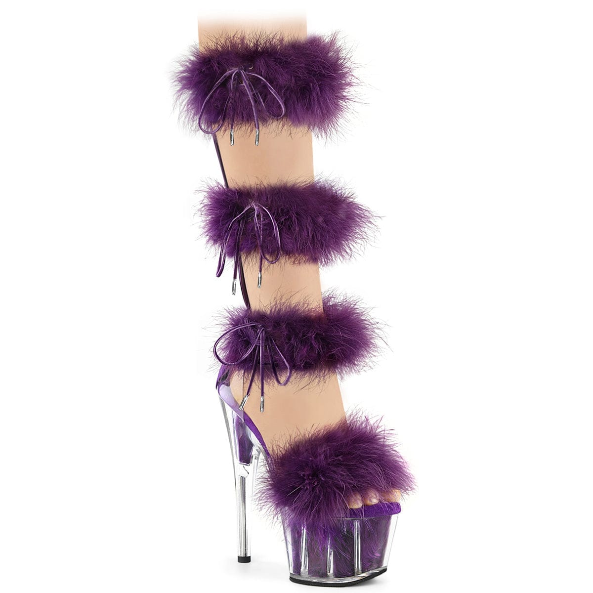 ADORE-728F Clear-Purple Fur/M Pleaser US Size (Women's): 5