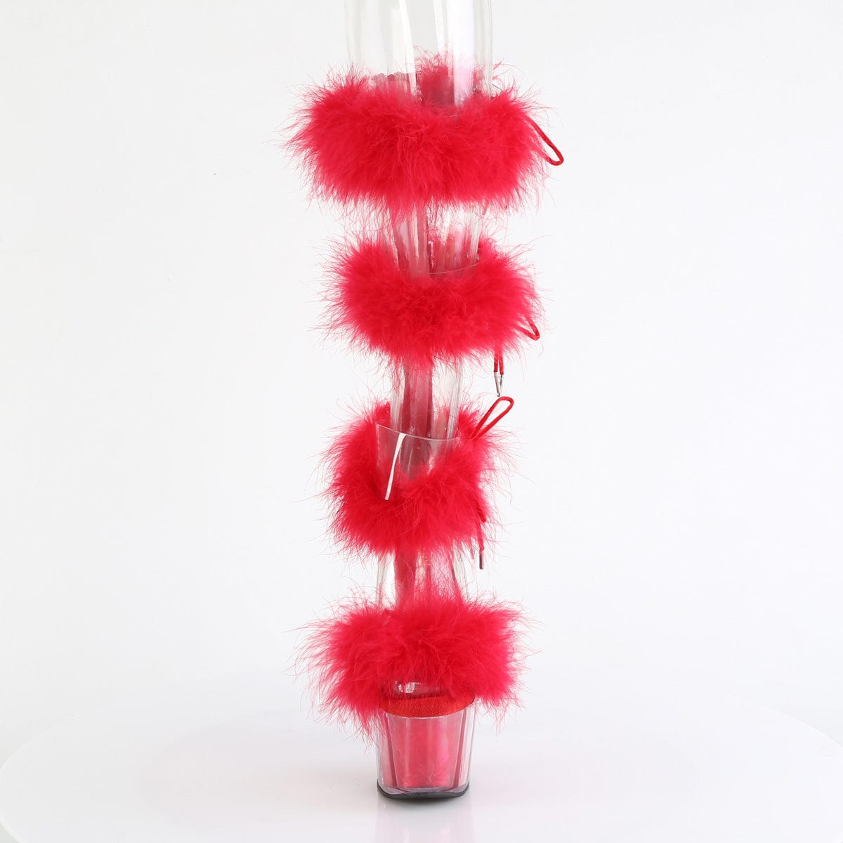 ADORE-728F Clear-Red Fur/M Pleaser US Size (Women's): 5