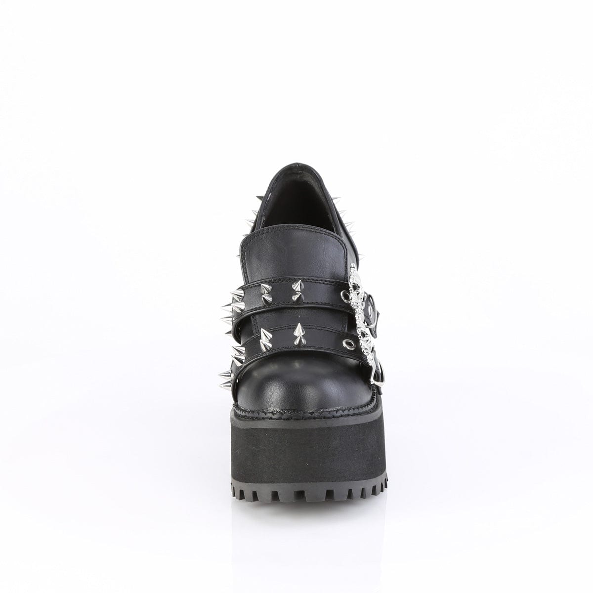 ASSAULT-38 Black Vegan Leather Demonia US Size (Women's): 6