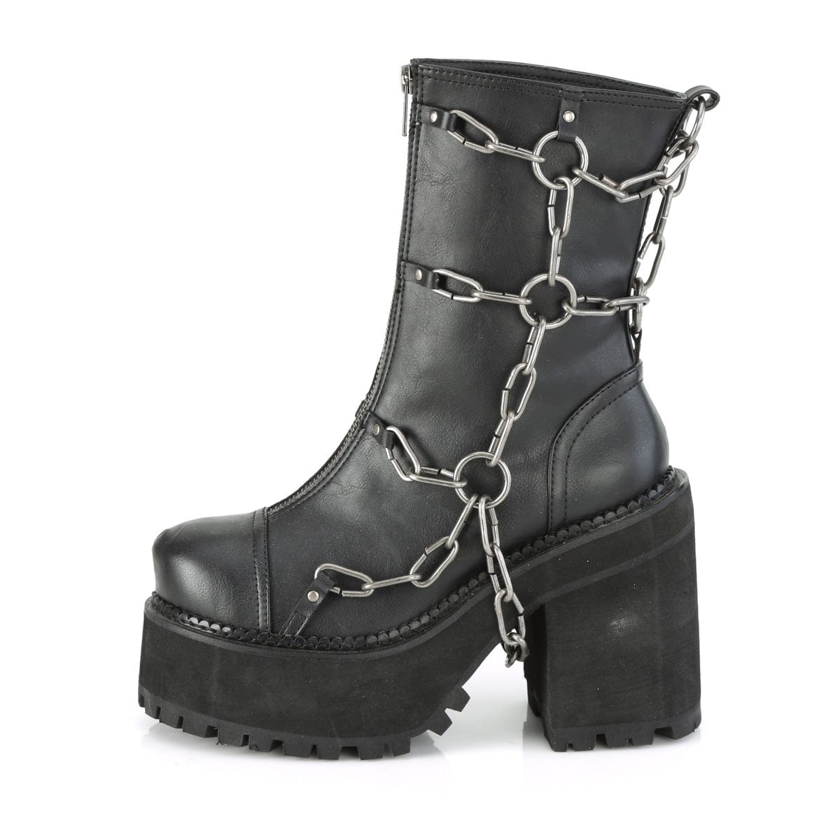 ASSAULT-66 Black Vegan Leather Ankle Boot Demonia US Size (Women's): 6