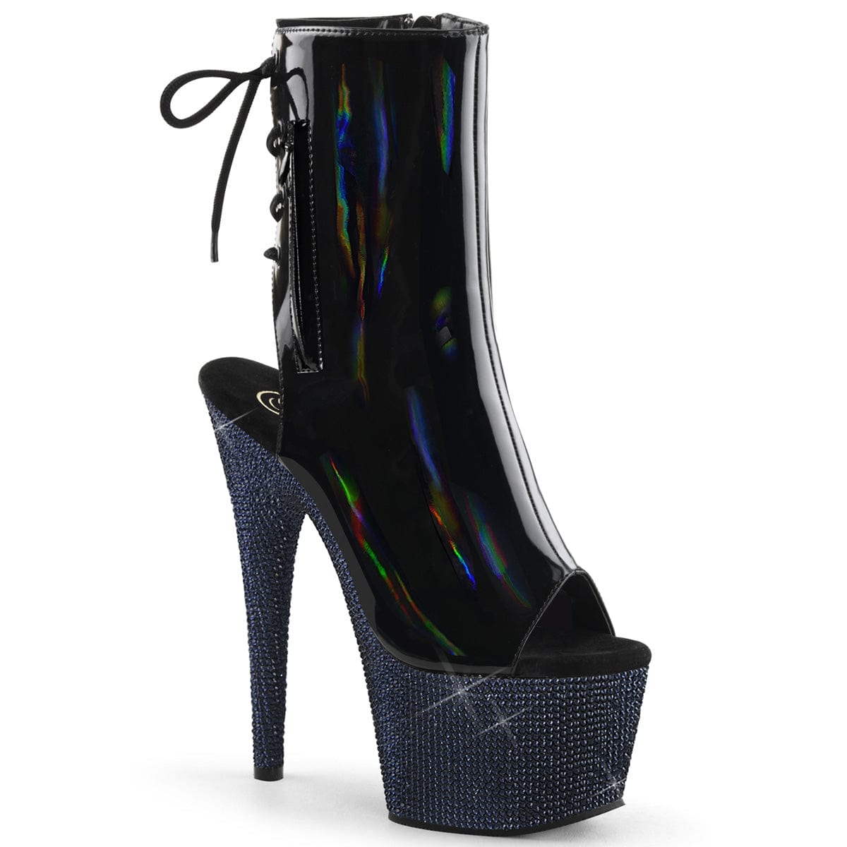 BEJEWELED-1018DM-7 Black Hologram Patent/Midnight Black Rhinestones Pleaser US Size (Women's): 5