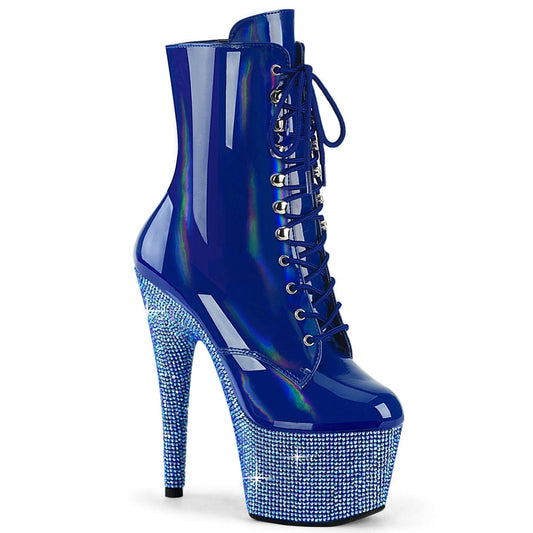 BEJEWELED-1020-7 Blue Hologram Patent/Blue AB Rhinestones Pleaser US Size (Women's): 5