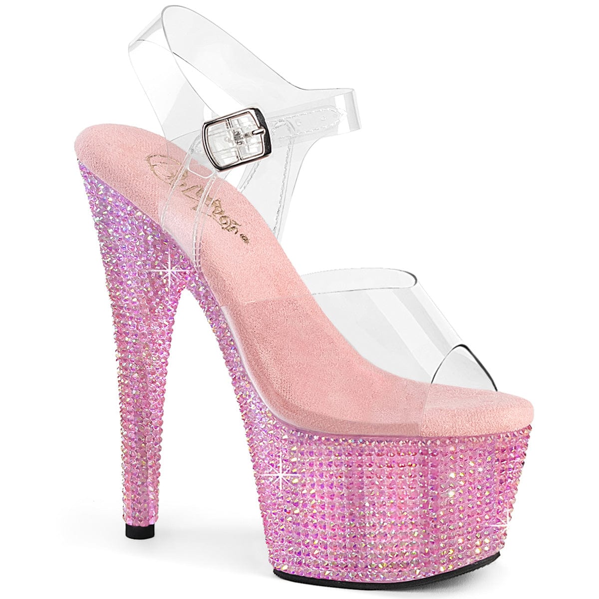 BEJEWELED-708RRS Clear/Baby Pink Rhinestones Pleaser US Size (Women's): 5