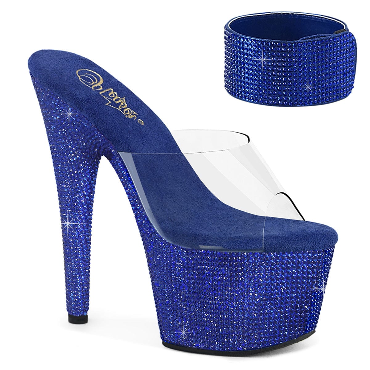 BEJEWELED-712RS Clear/Royal Blue Rhinestones Pleaser US Size (Women's): 5