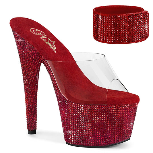 BEJEWELED-712RS Clear/Ruby Red Rhinestones Pleaser US Size (Women's): 5