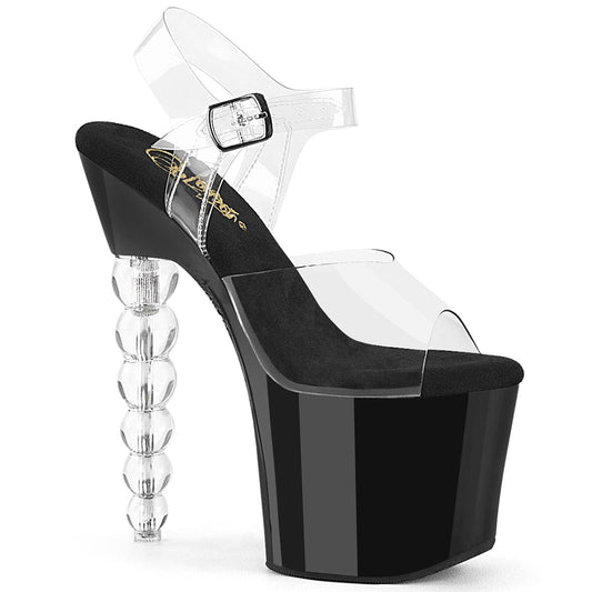 BLISS-708 Clear/Black-Clear Pleaser US Size (Women's): 5