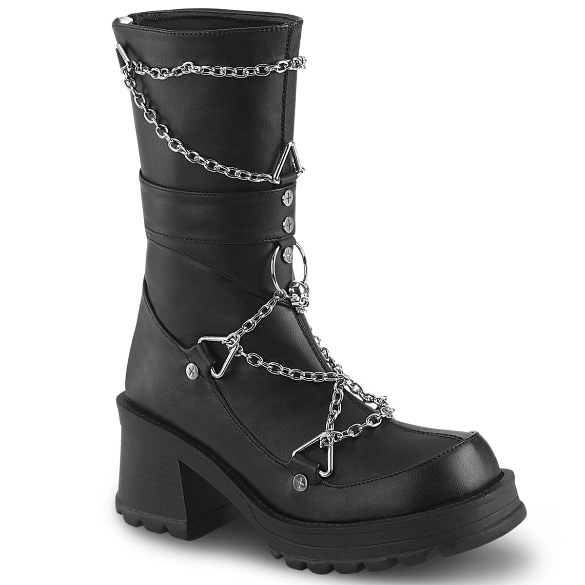 BRATTY-120 Black Vegan Leather Demonia US Size (Women's): 6