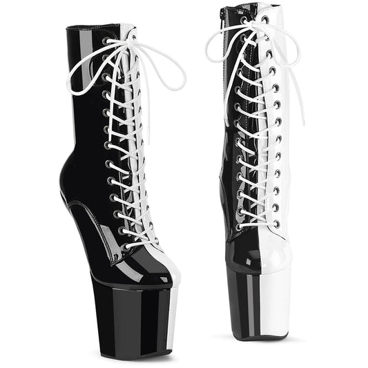 CRAZE-1040TT Black-White Patent/Black-White Pleaser US Size (Women's): 6