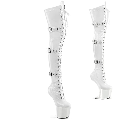 CRAZE-3028 White Stretch Patent/White Pleaser US Size (Women's): 6