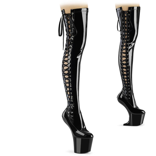 CRAZE-3050 Black Stretch Patent/Black Pleaser US Size (Women's): 6