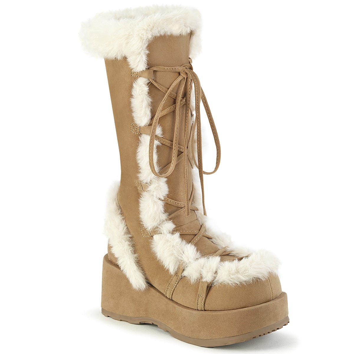 CUBBY-311 Camel Vegan Suede Demonia US Size (Women's): 6