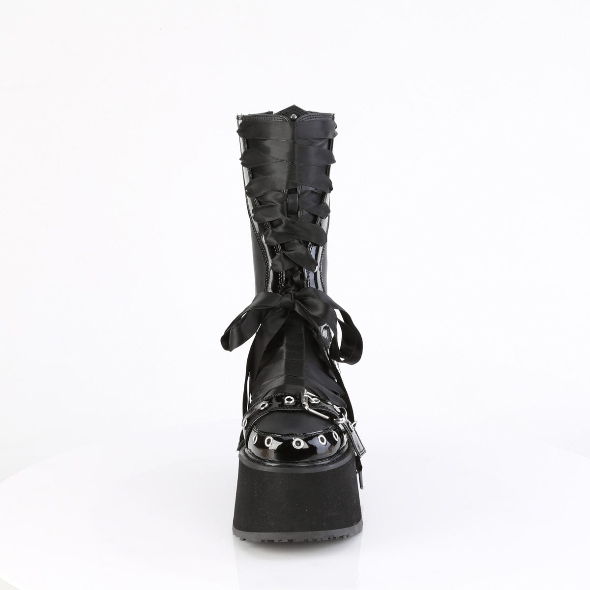 DAMNED-120 Black Vegan Leather-Patent Demonia US Size (Women's): 6