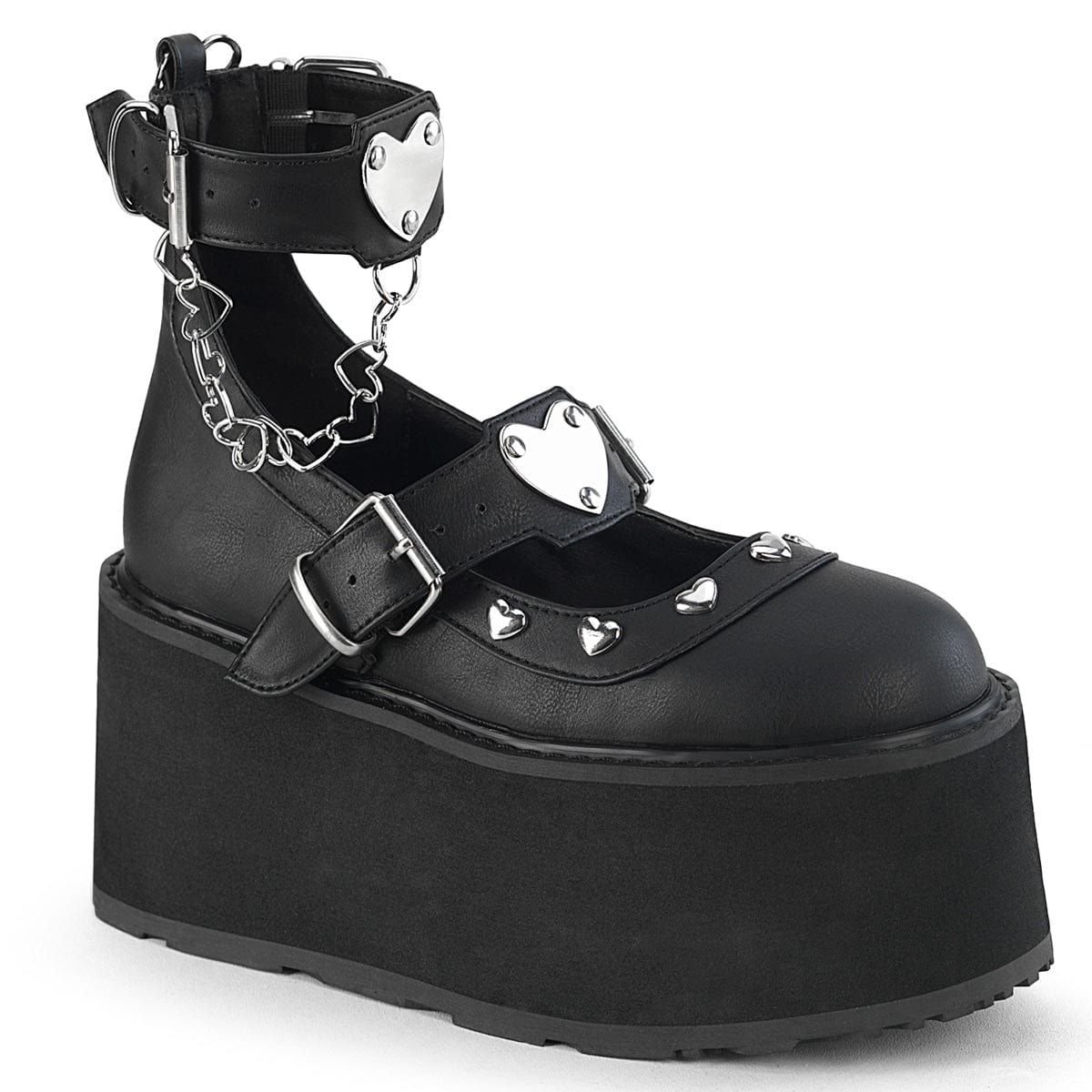 DAMNED-56 Black Vegan Leather Demonia US Size (Women's): 6