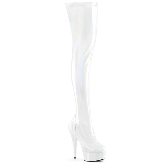 DELIGHT-3000HWR White Hologram Patent/M Pleaser US Size (Women's): 5