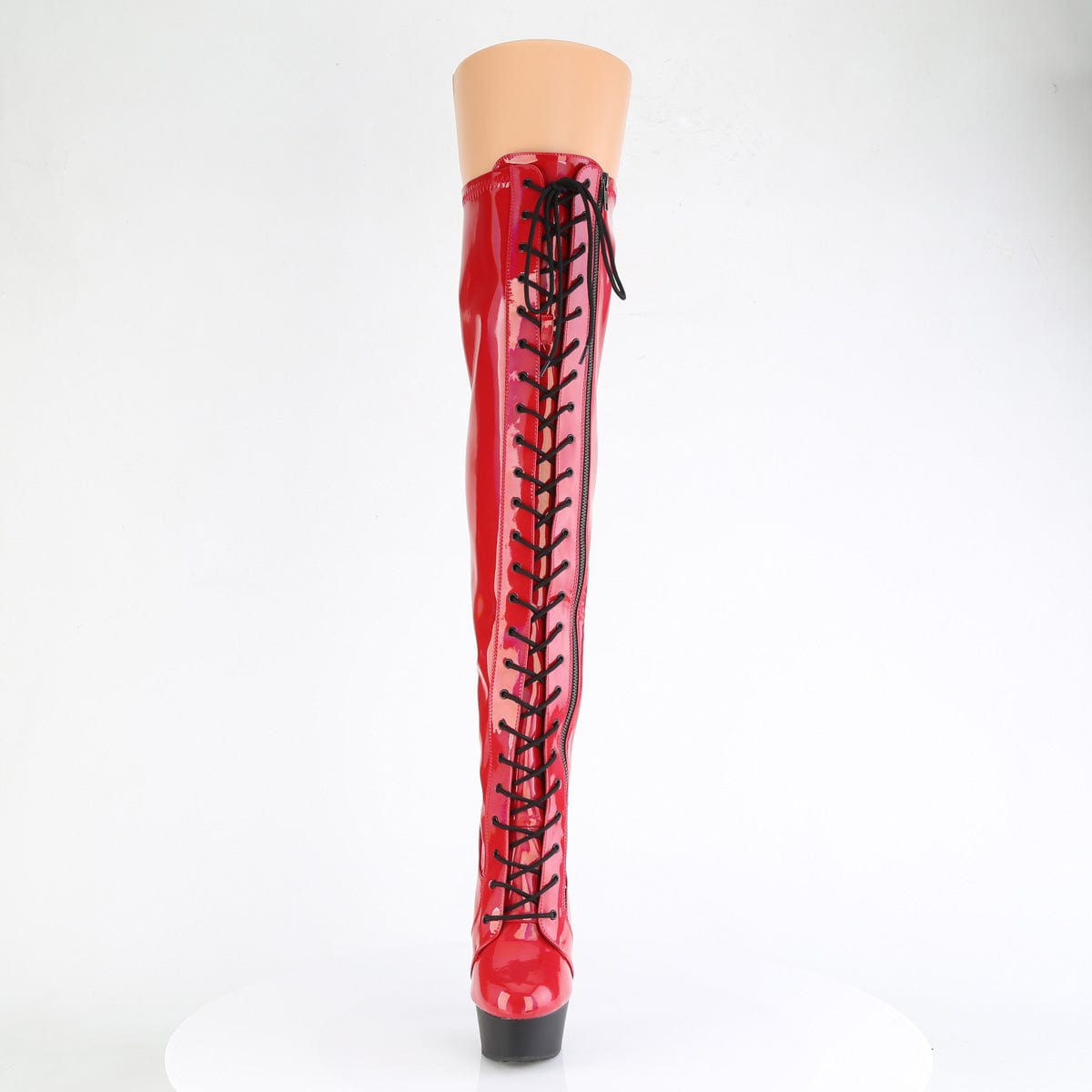 DELIGHT-3029 Red Stretch Hologram Patent/Black Matte Pleaser US Size (Women's): 5