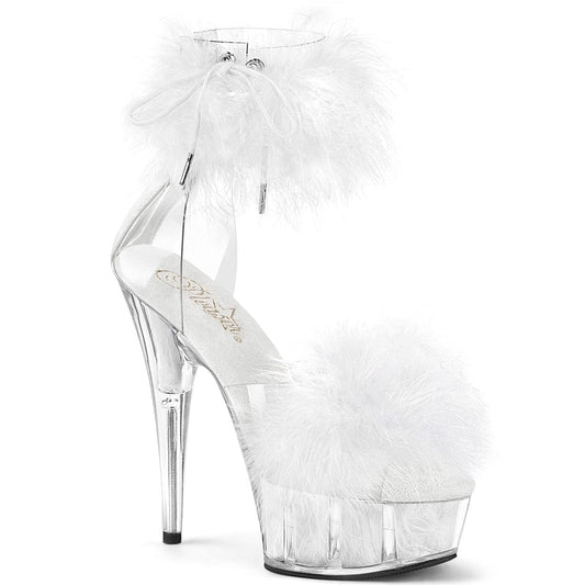 DELIGHT-624F Clear-White Fur/M Pleaser US Size (Women's): 5