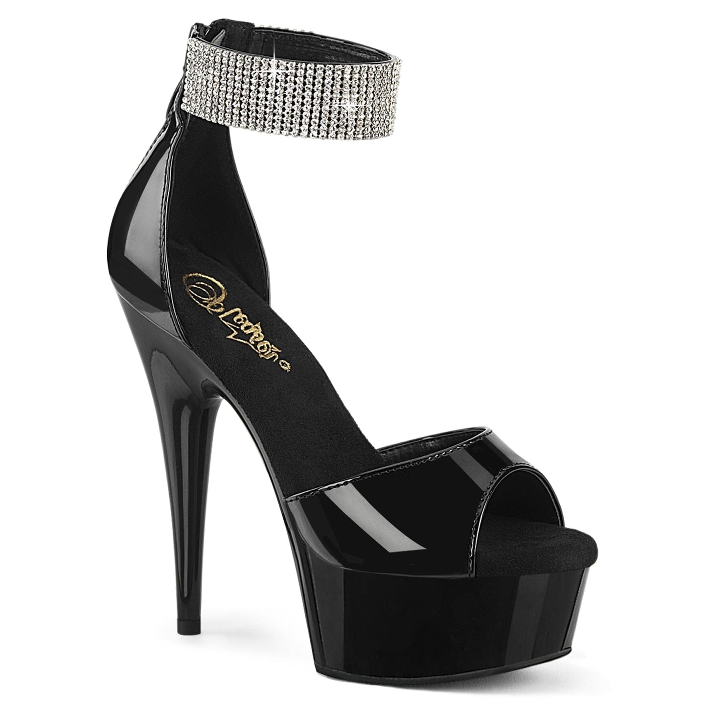 DELIGHT-625 Black Patent/Black Pleaser US Size (Women's): 5