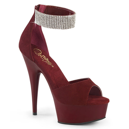 DELIGHT-625 Burgundy Faux Suede/Burgundy Matte Pleaser US Size (Women's): 5