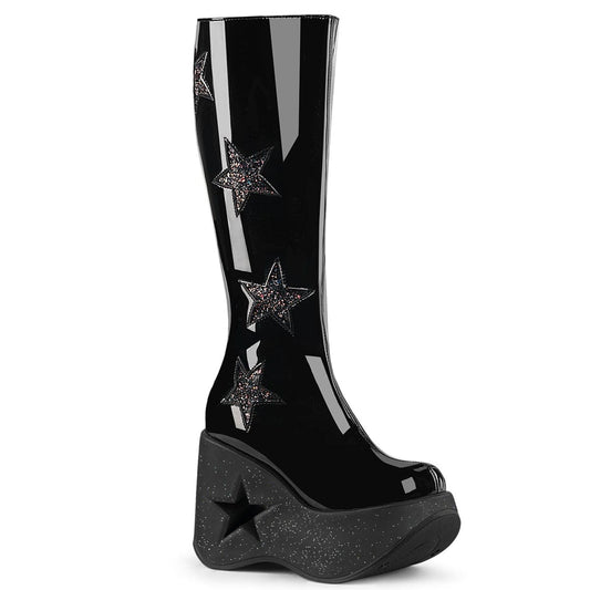 DYNAMITE-218 Black Patent -Black Multi Glitter Demonia US Size (Women's): 6