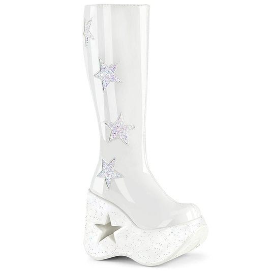 DYNAMITE-218 White Patent -White Multi Glitter Demonia US Size (Women's): 6